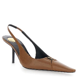 High Heel Babylone Brown Leather Womens Pumps