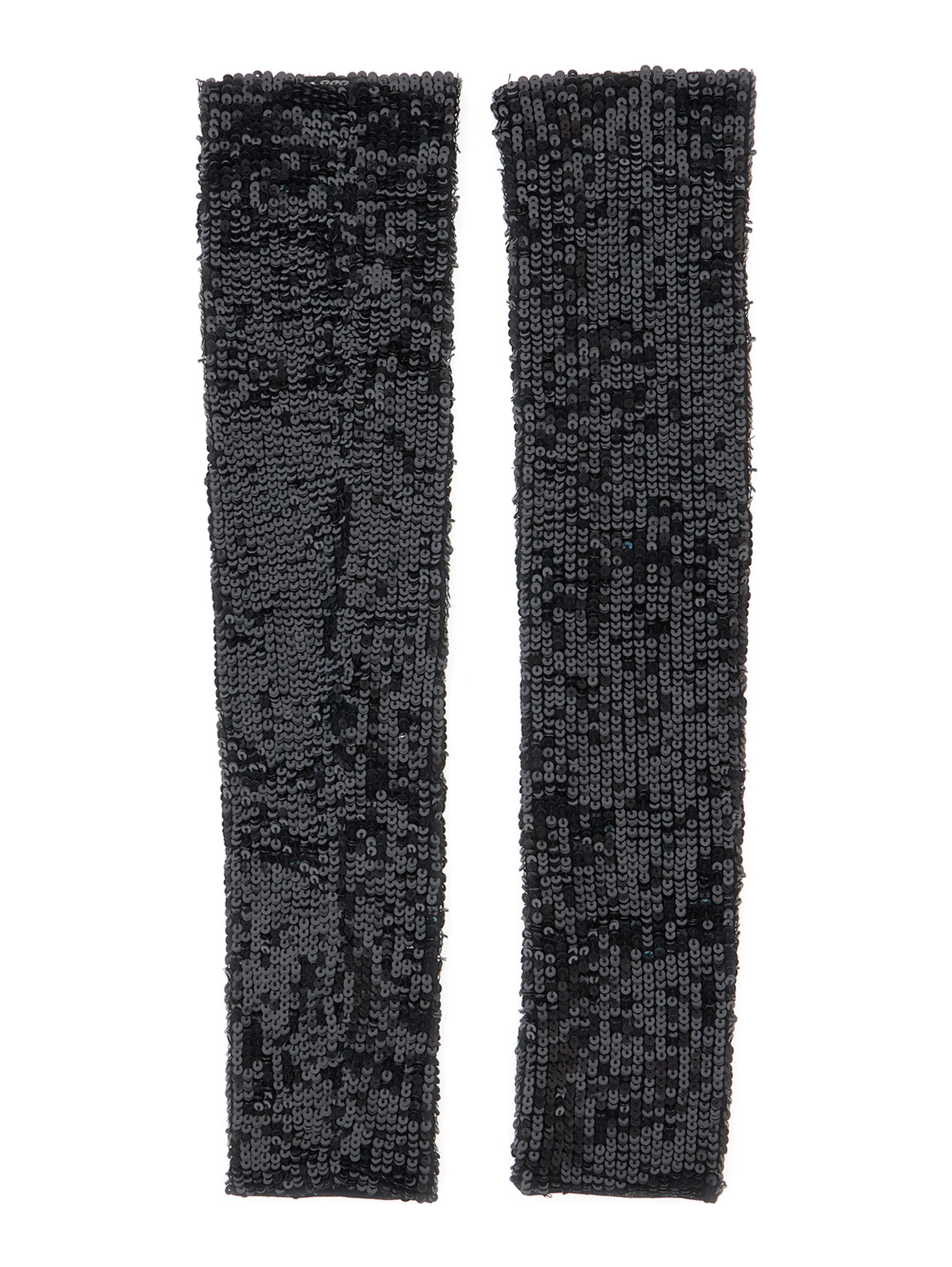 Black gloves with all-over applied sequins in viscose women