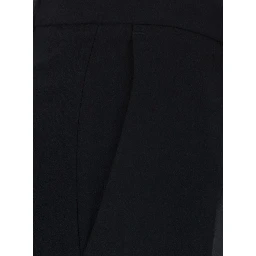 Black Pants with Flared Leg in Fabric for Women