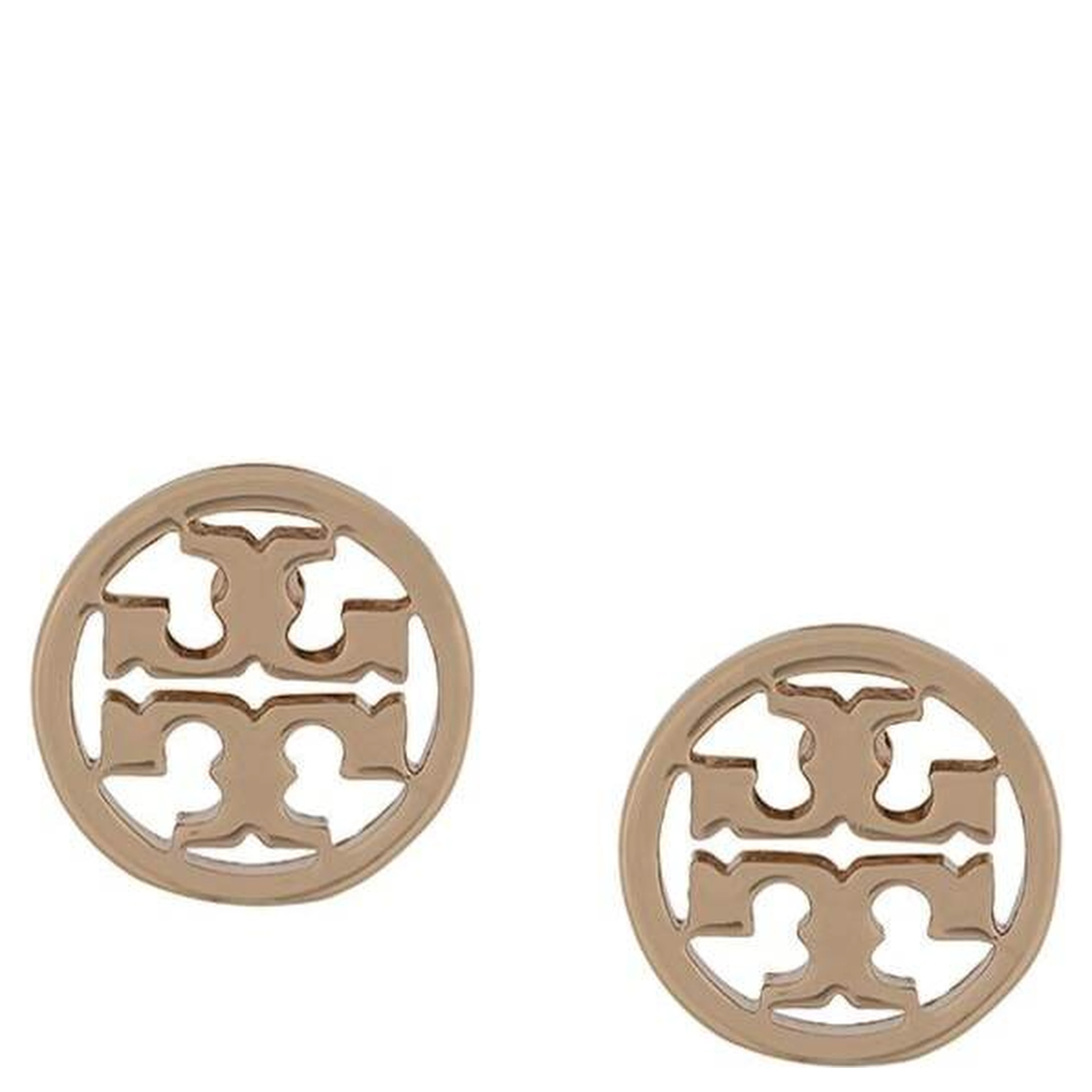 Gold Color Brass Logo Earring for Women