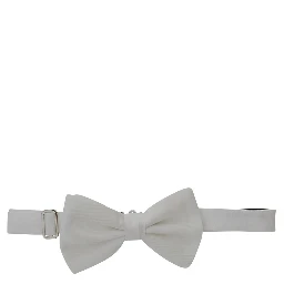 white Bow tie with back closure in cotton for men