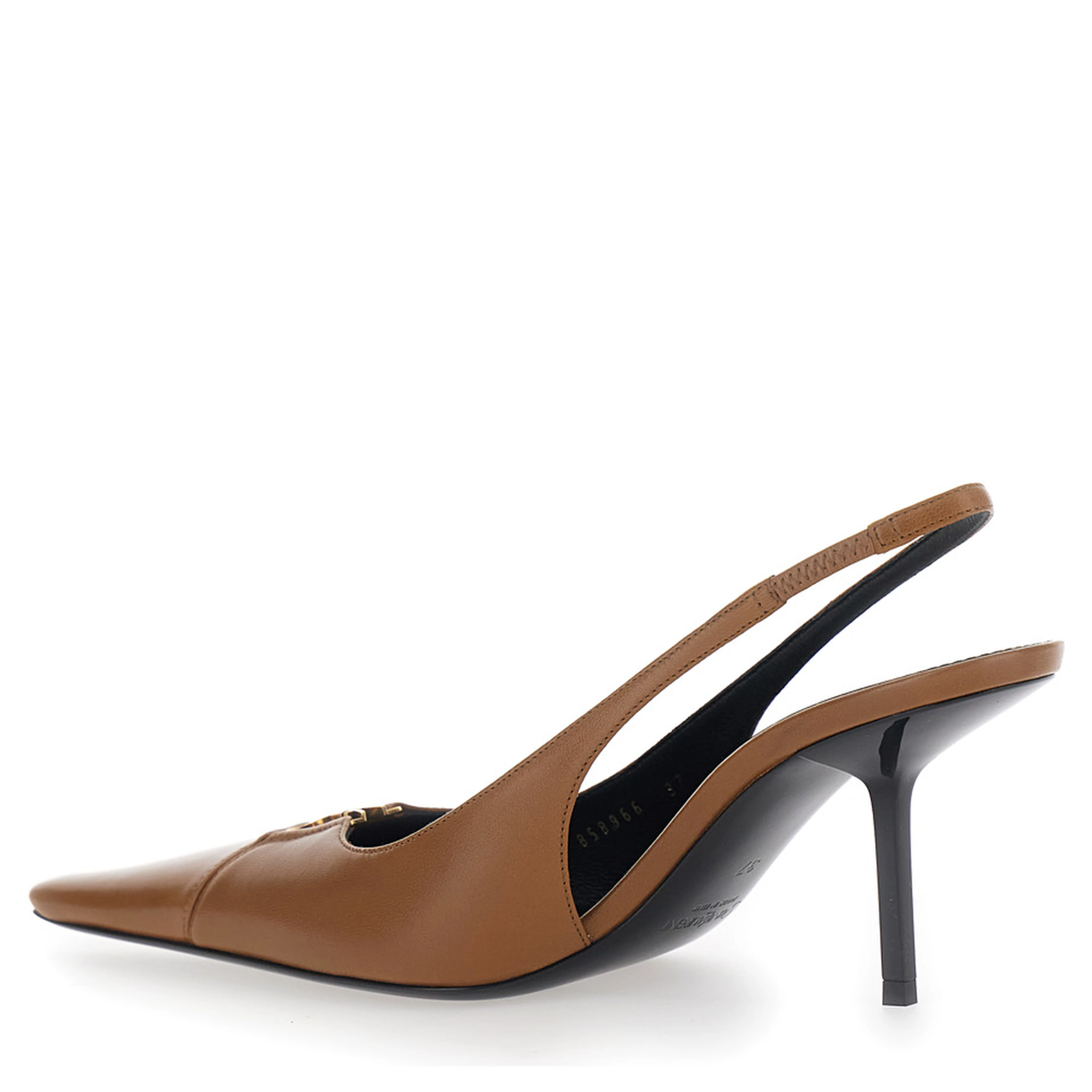 High Heel Babylone Brown Leather Womens Pumps
