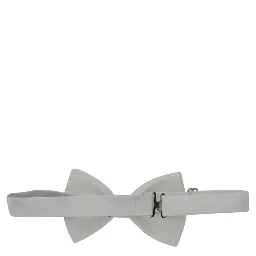 white Bow tie with back closure in cotton for men