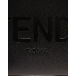 Tote Bag Sunshine Small with Embossed Logo and Tortoiseshell Effect Handle in Black Leather for Women