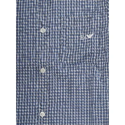 Shirt Emporio Armani Kids with elegant details in Tech Fabric blue for boy