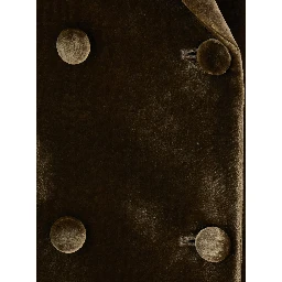 brown Double-breasted blazer with Peak revers in velvet for women