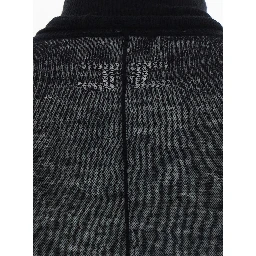 Black turtleneck sweater with logo embroidery on the front in wool for women