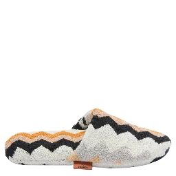 multicolor Slippers with Zig-Zag motif all-over in cotton terry home