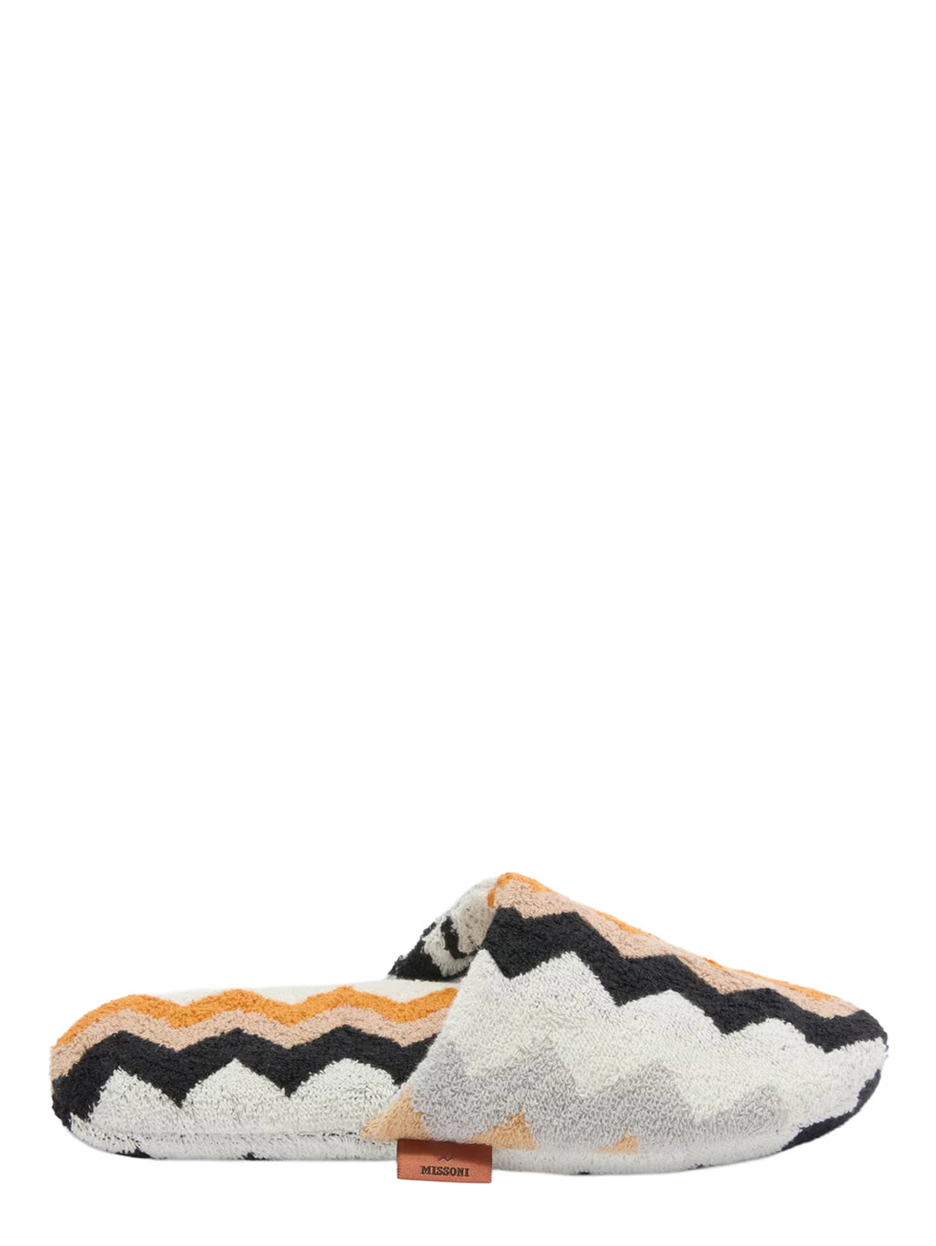 multicolor Slippers with Zig-Zag motif all-over in cotton terry home