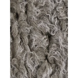Beige high collar bomber jacket in wool for women