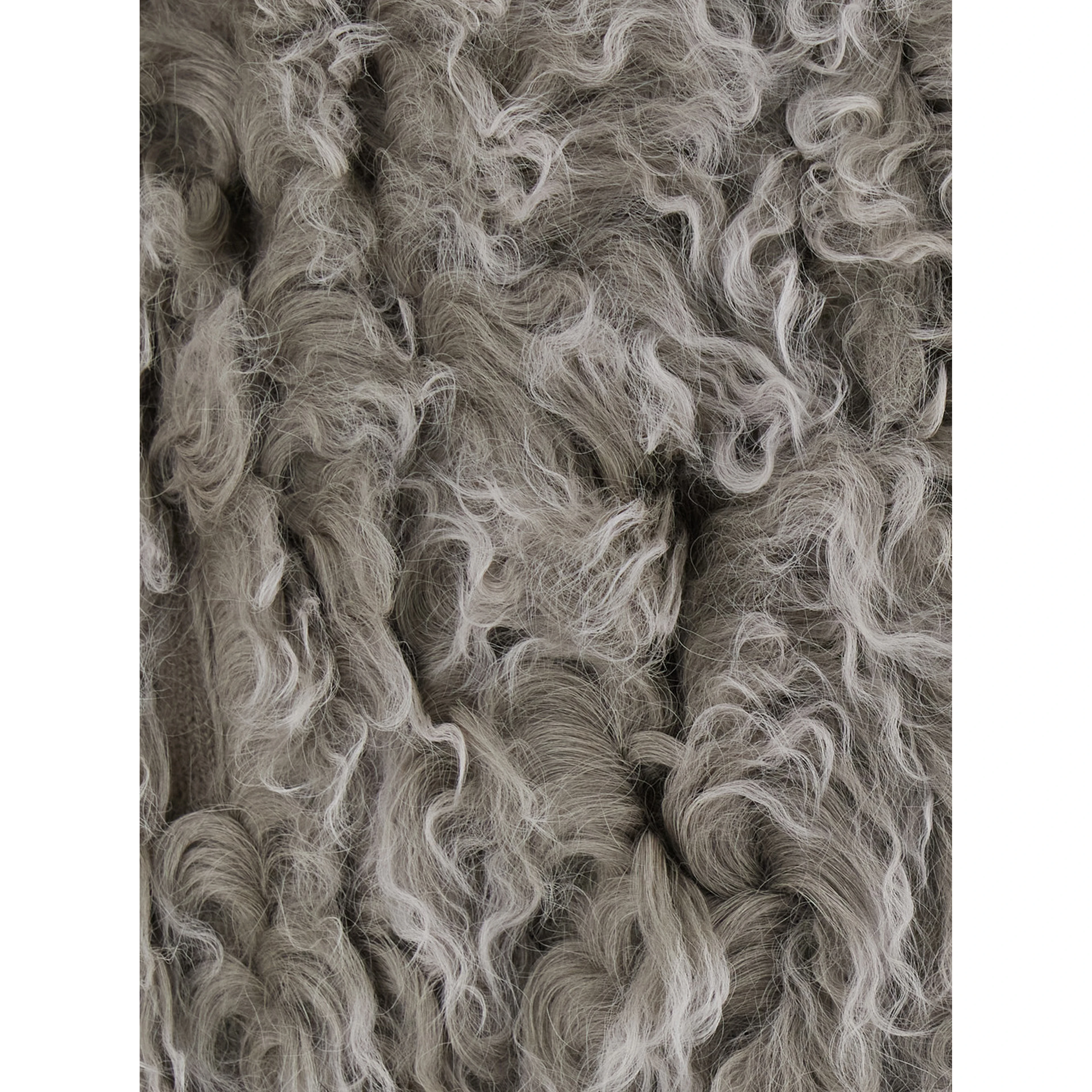 Beige high collar bomber jacket in wool for women