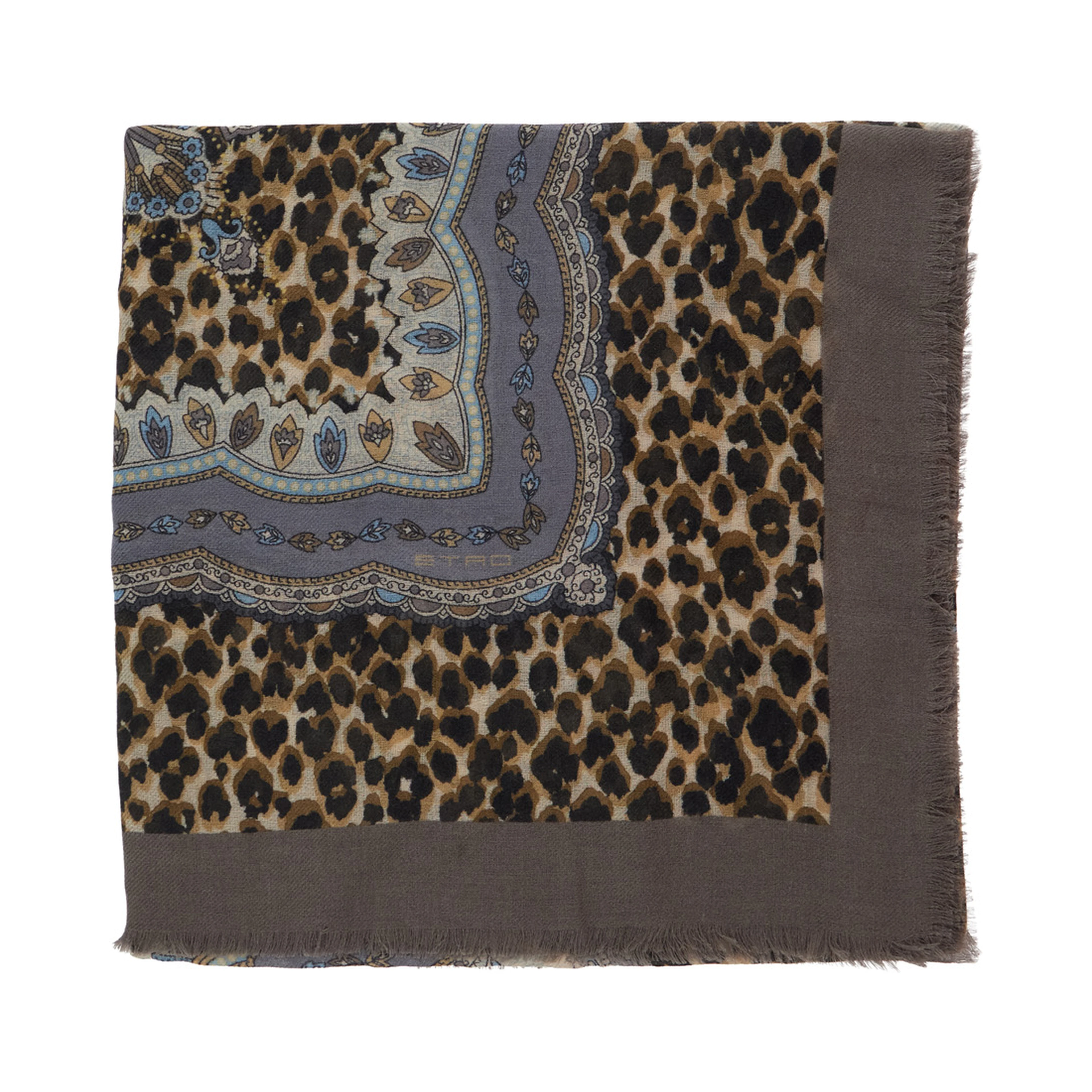Aida multicolor Scarf with logo lettering and all-over print in modal and cashmere for women