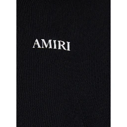 black Hooded sweatshirt with logo on the front in cotton for men