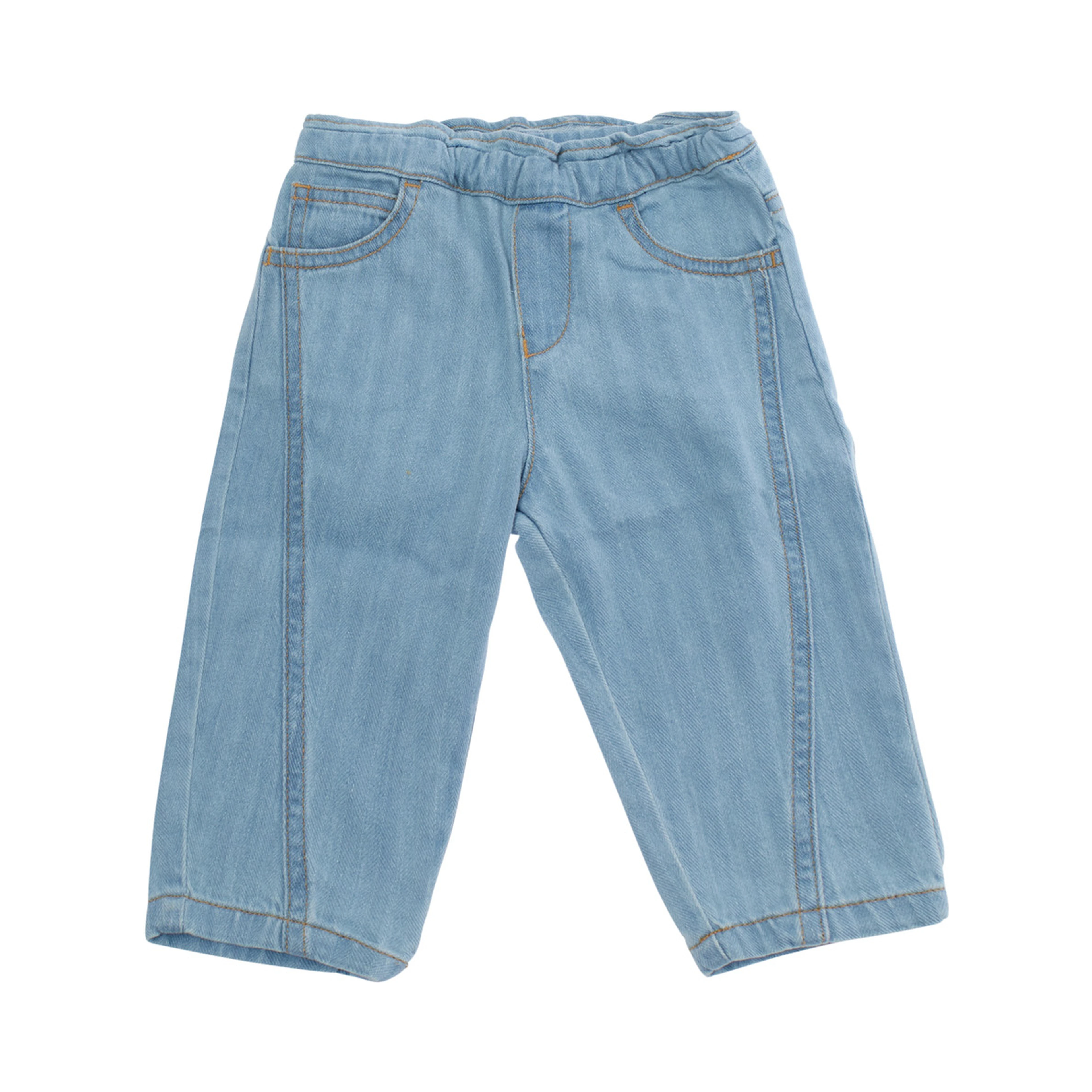 Light blue Jeans with elasticated waist and logo patch on the back in denim baby