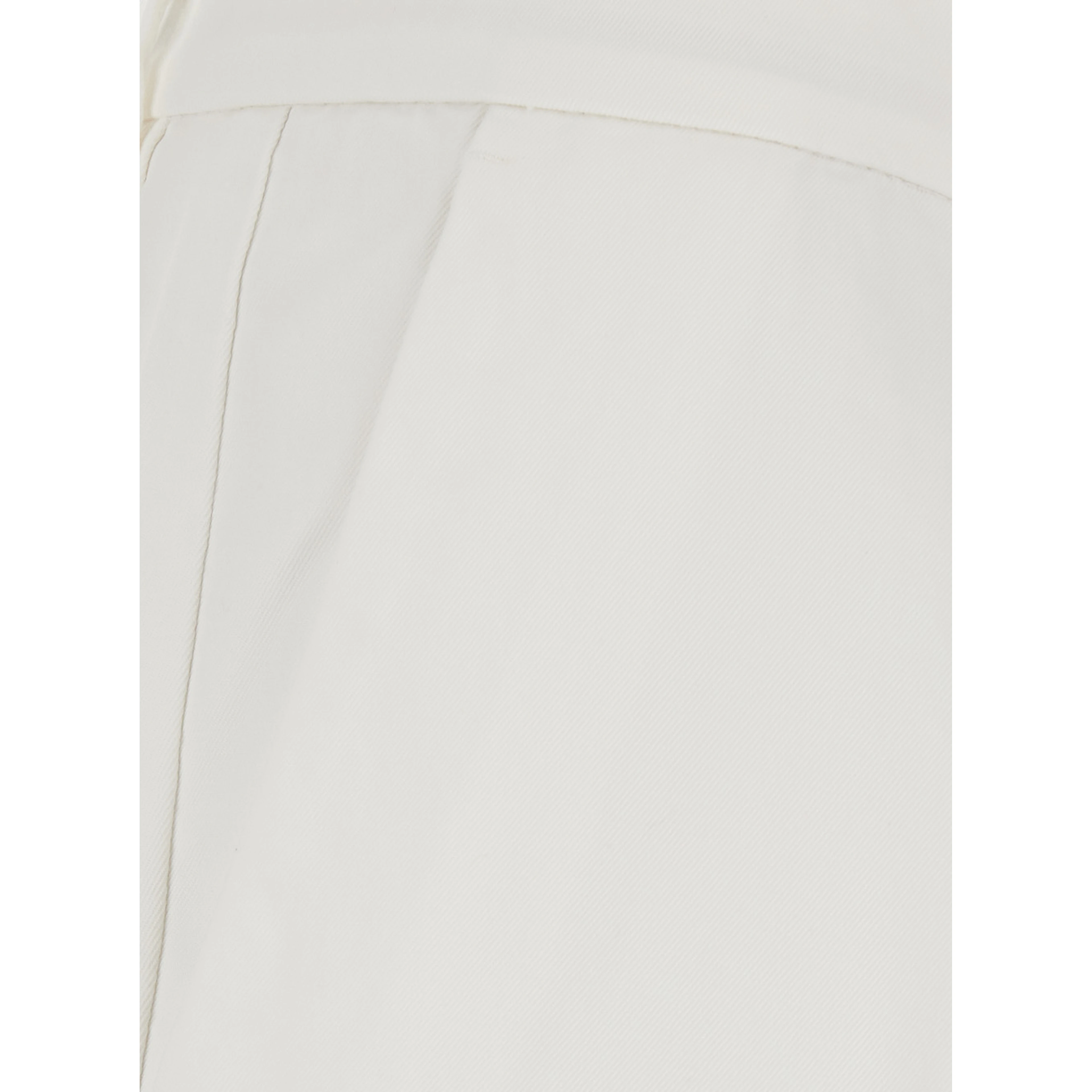 White Trousers with Front Pleat in Cotton for Men