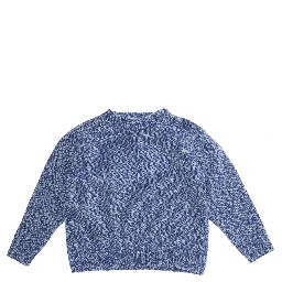Sweater with round neck and long sleeves in Blue fabric for Boy