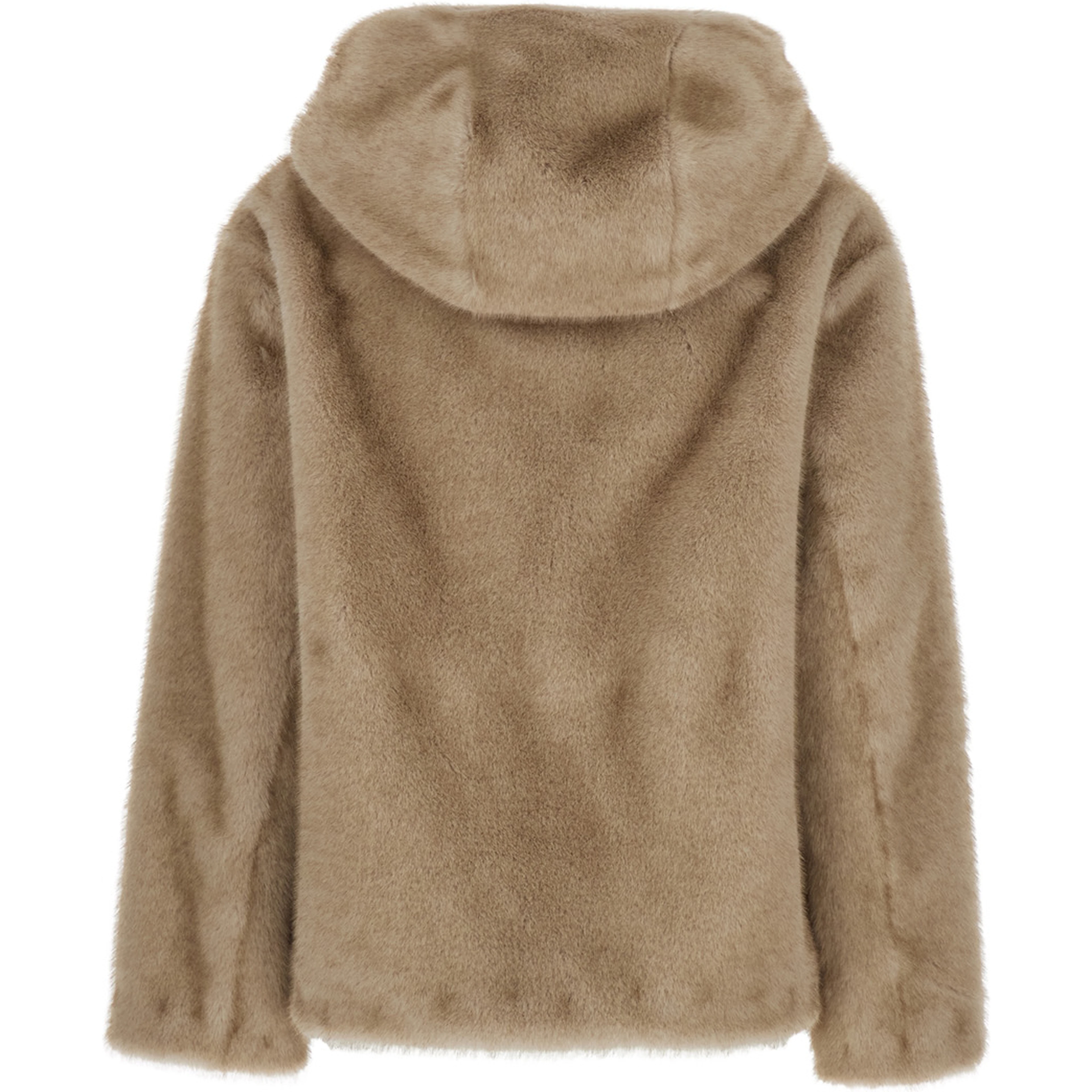 Beige jacket with front closure and long sleeves in fabric. Color beige. Women.