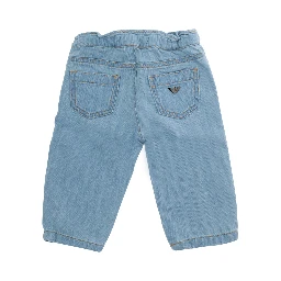 Light blue Jeans with elasticated waist and logo patch on the back in denim baby