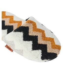 multicolor Slippers with Zig-Zag motif all-over in cotton terry home