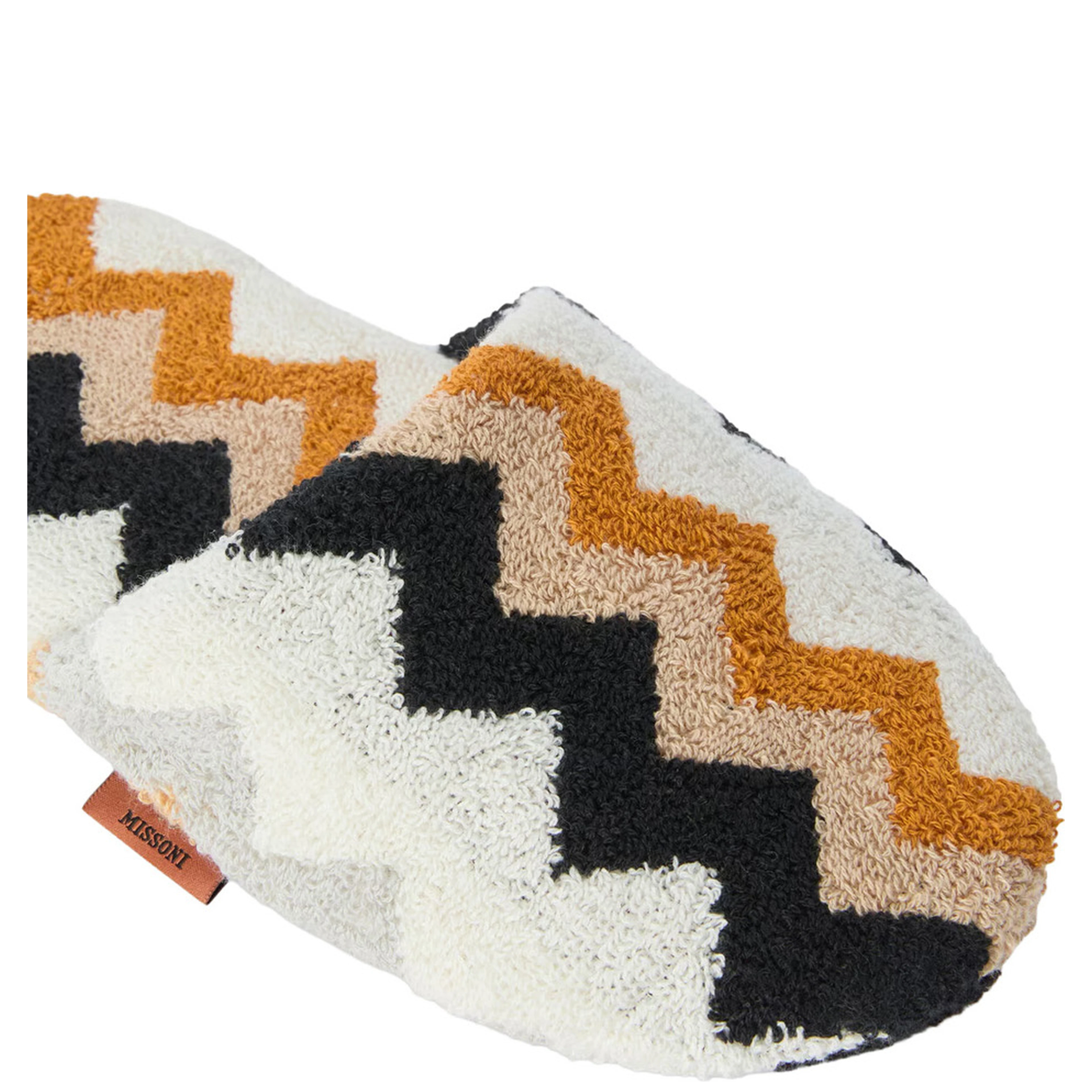 multicolor Slippers with Zig-Zag motif all-over in cotton terry home