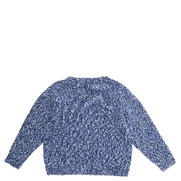 Sweater with round neck and long sleeves in Blue fabric for Boy