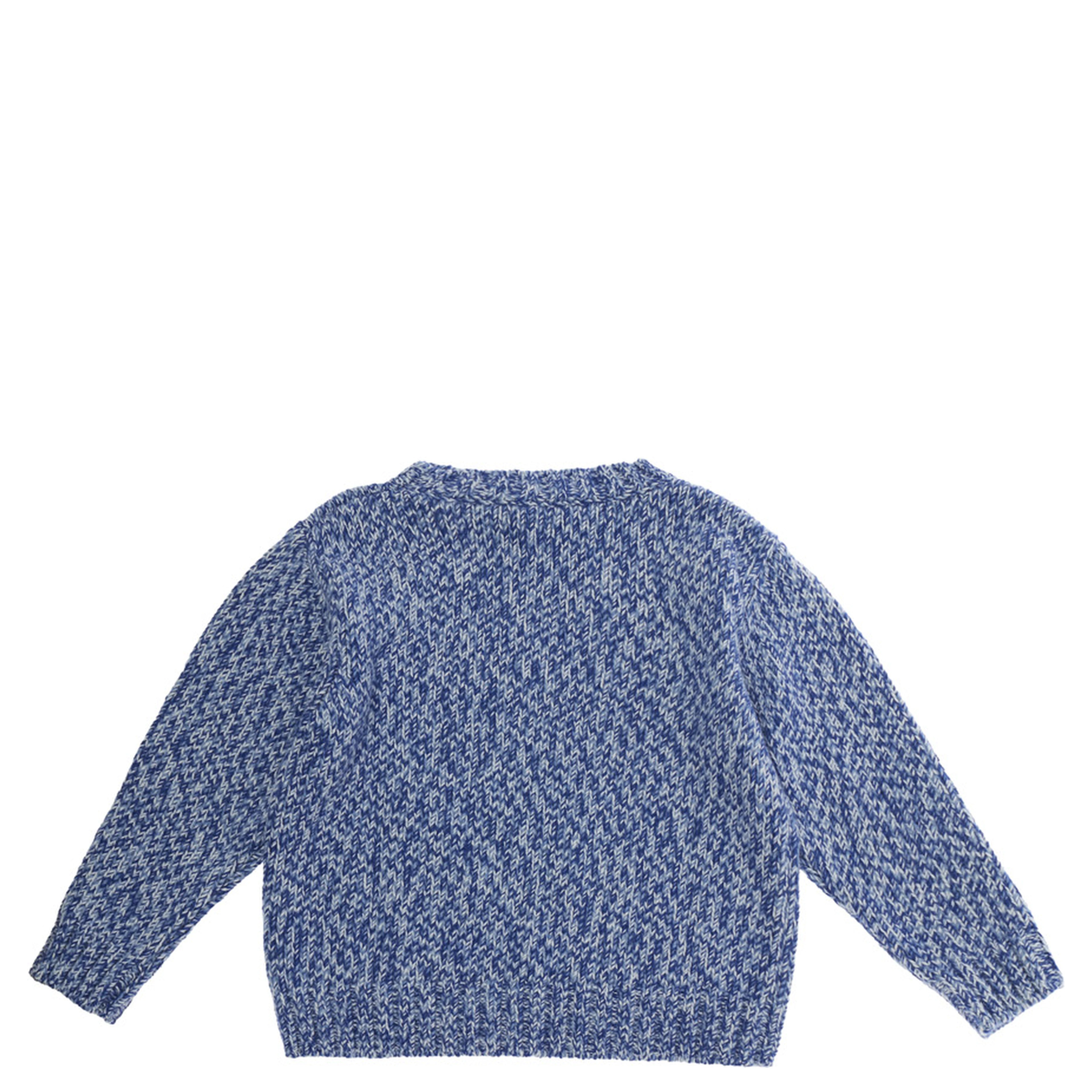 Sweater with round neck and long sleeves in Blue fabric for Boy