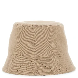 beige Hat with side Monile detail in  cotton and linen for women