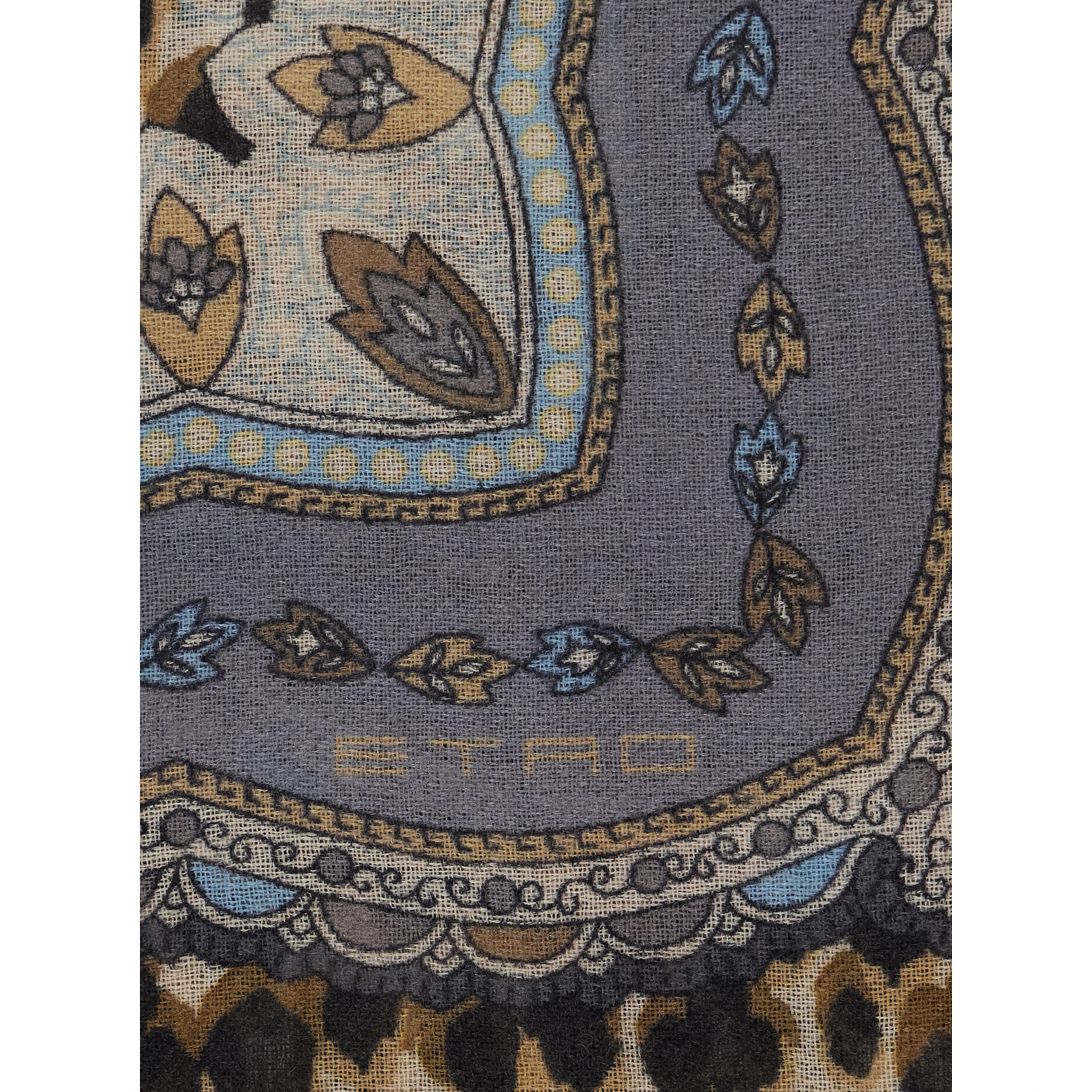 Aida multicolor Scarf with logo lettering and all-over print in modal and cashmere for women