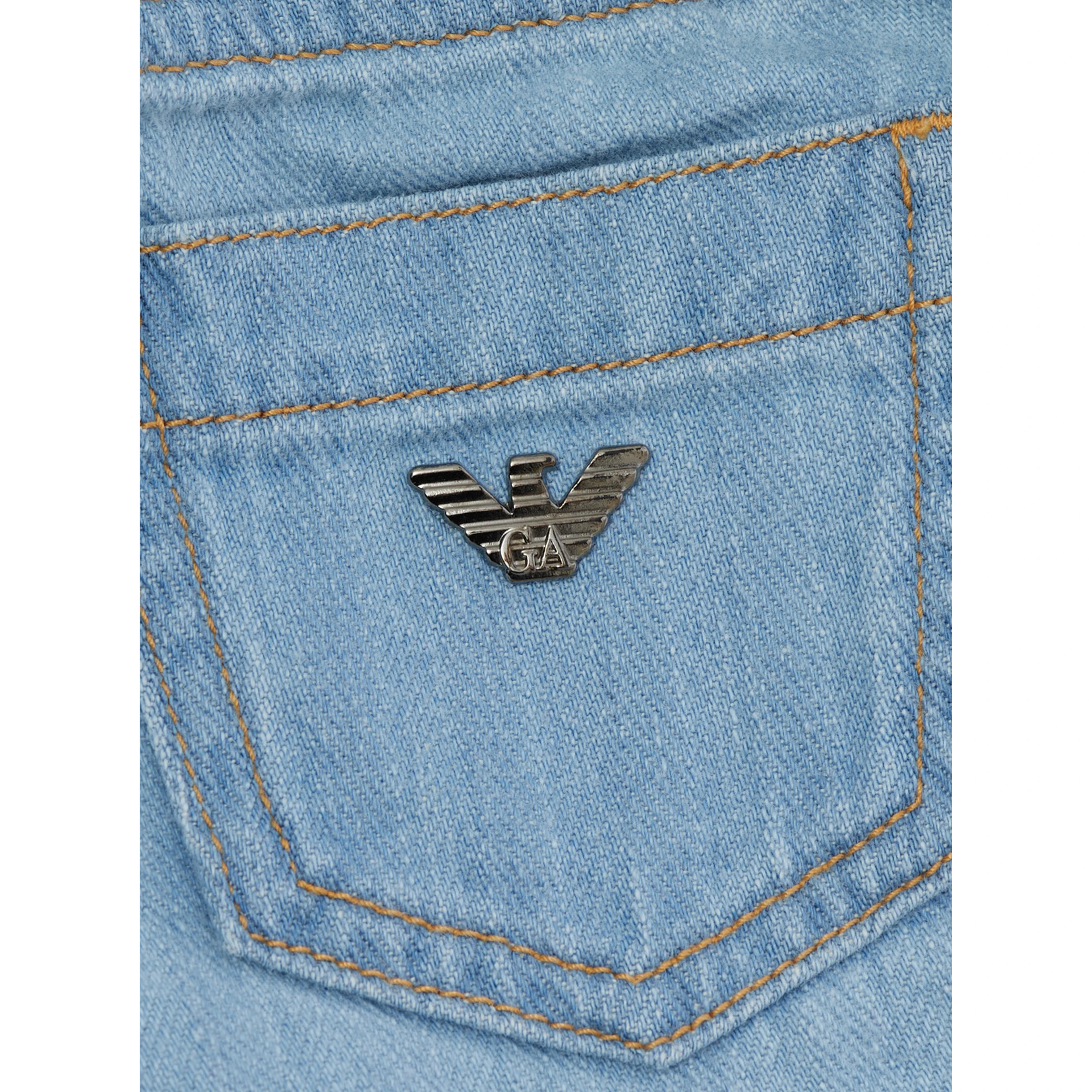 Light blue Jeans with elasticated waist and logo patch on the back in denim baby