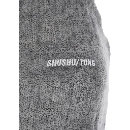 Grey Top with Brushed-effect and Logo Lettering in Mohair and Wool Blend Women