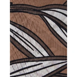 Brown scarf with all-over print in silk for women