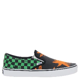 Multicolor Low Top Sneaker with Check Motif with VLogo Print and Palm Print and logo lettering in Cotton Man
