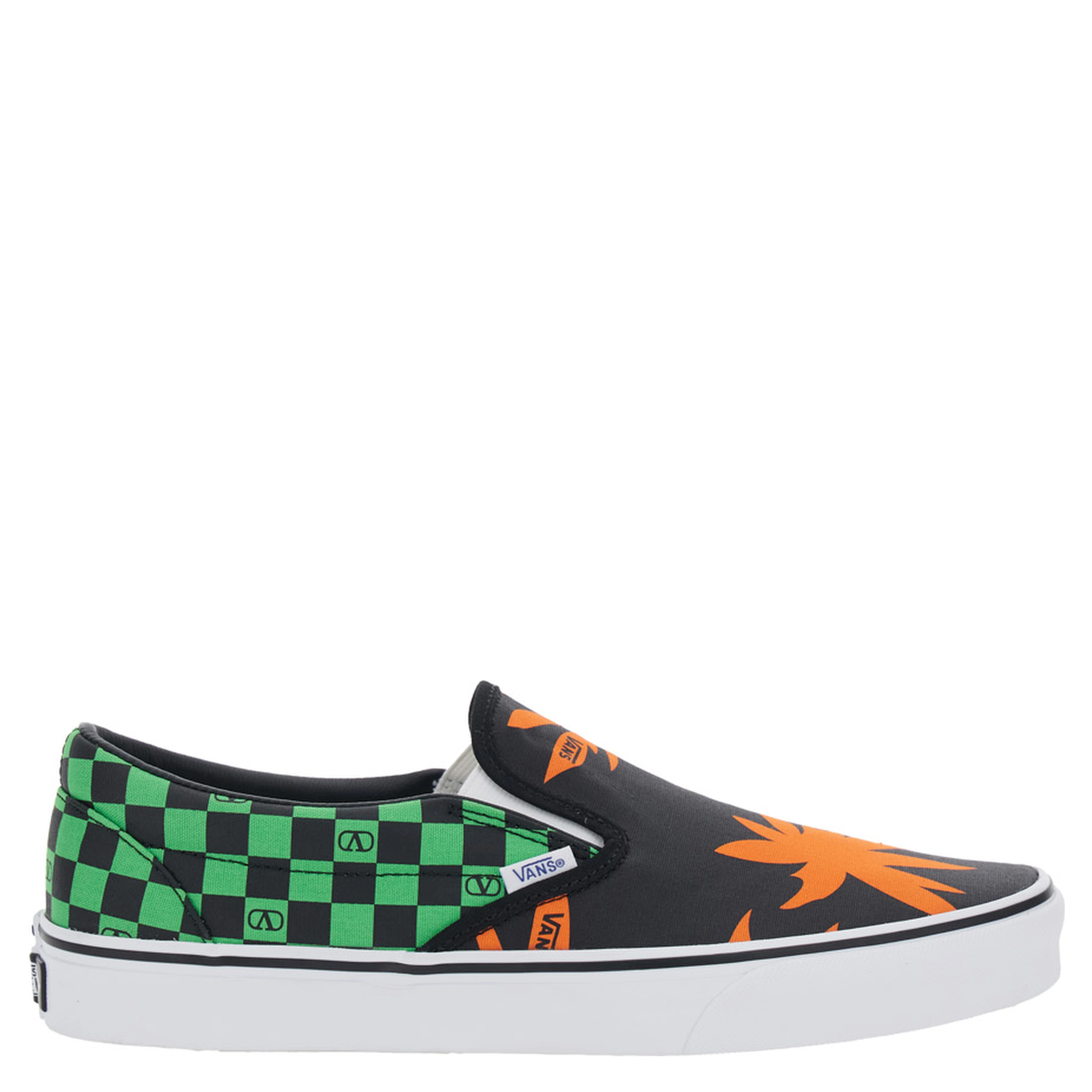Multicolor Low Top Sneaker with Check Motif with VLogo Print and Palm Print and logo lettering in Cotton Man