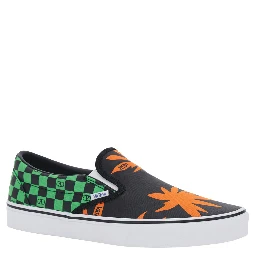 Multicolor Low Top Sneaker with Check Motif with VLogo Print and Palm Print and logo lettering in Cotton Man