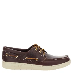 Portofino Pier Bordeaux Loafers with Contrast Stitching and Laces in Leather for Men