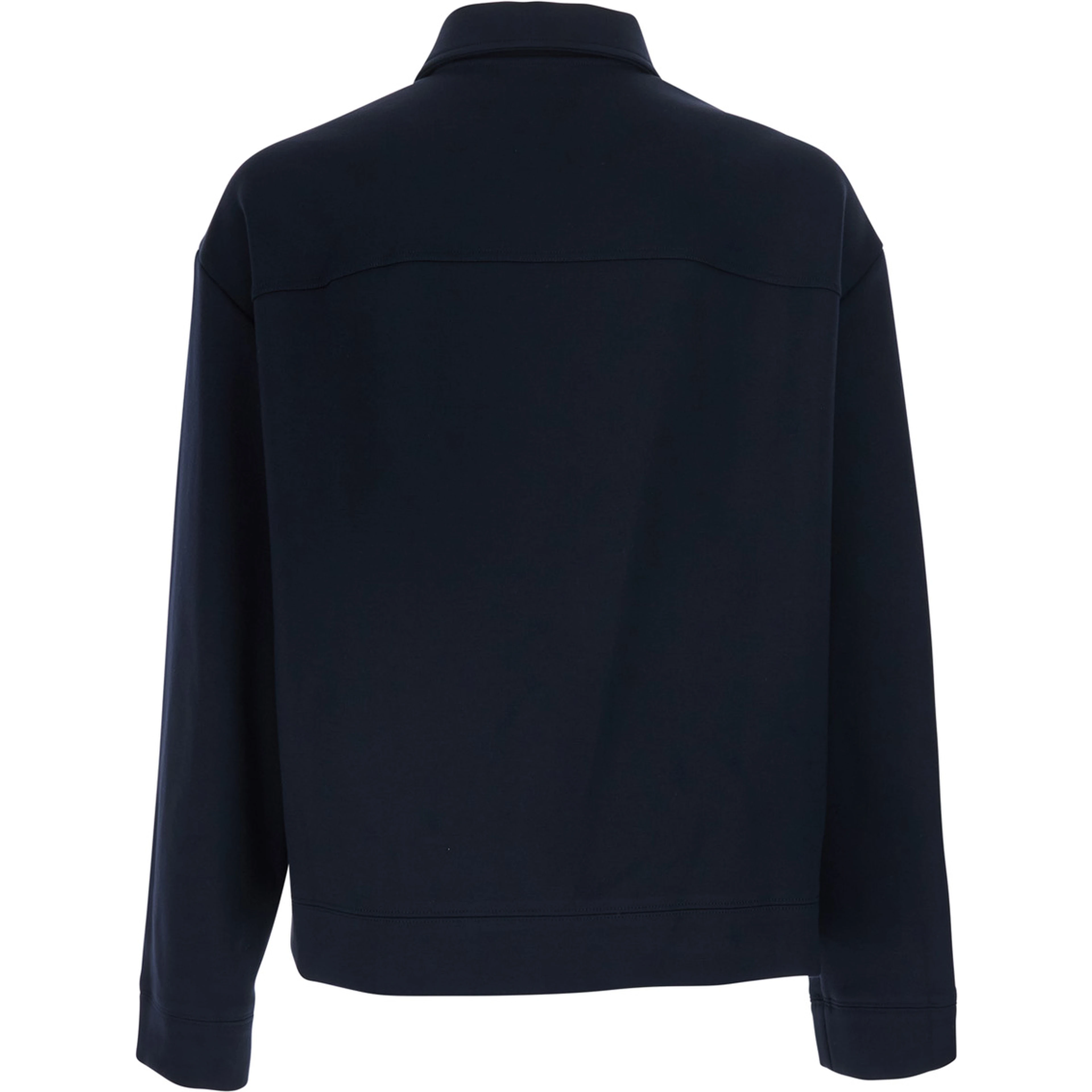 Blue Jacket with Front Closure and GG logo detail in cotton jersey men