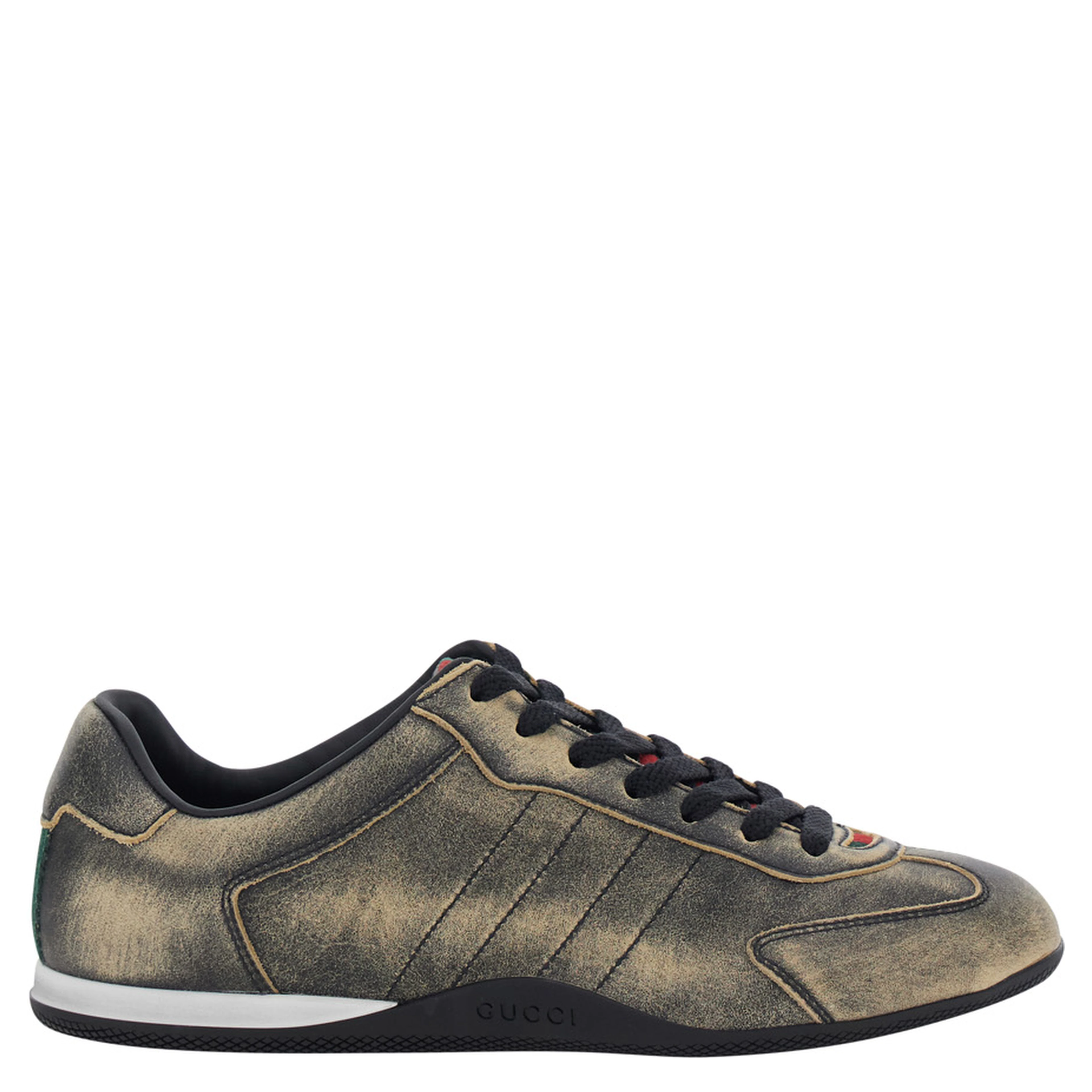 Elan Black Low Top Sneakers with Web Detail on Tongue and Heel in Suede for Women