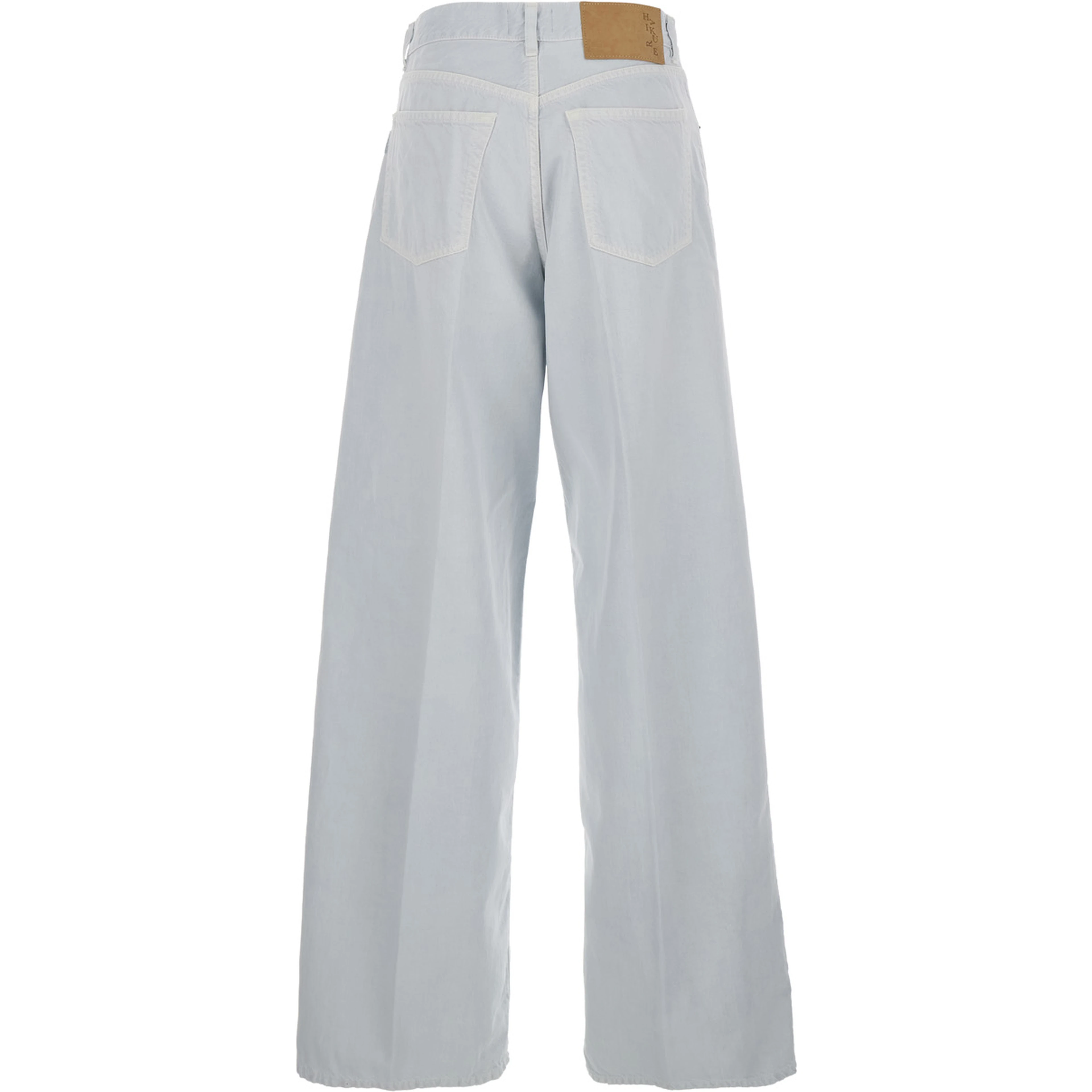 Gray Jeans with Belt Loops and Logo Patch on the Back in Denim Woman