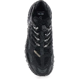 Black Low Top Sneakers with drawstring closure and logo lettering on the side in tech fabric unisex