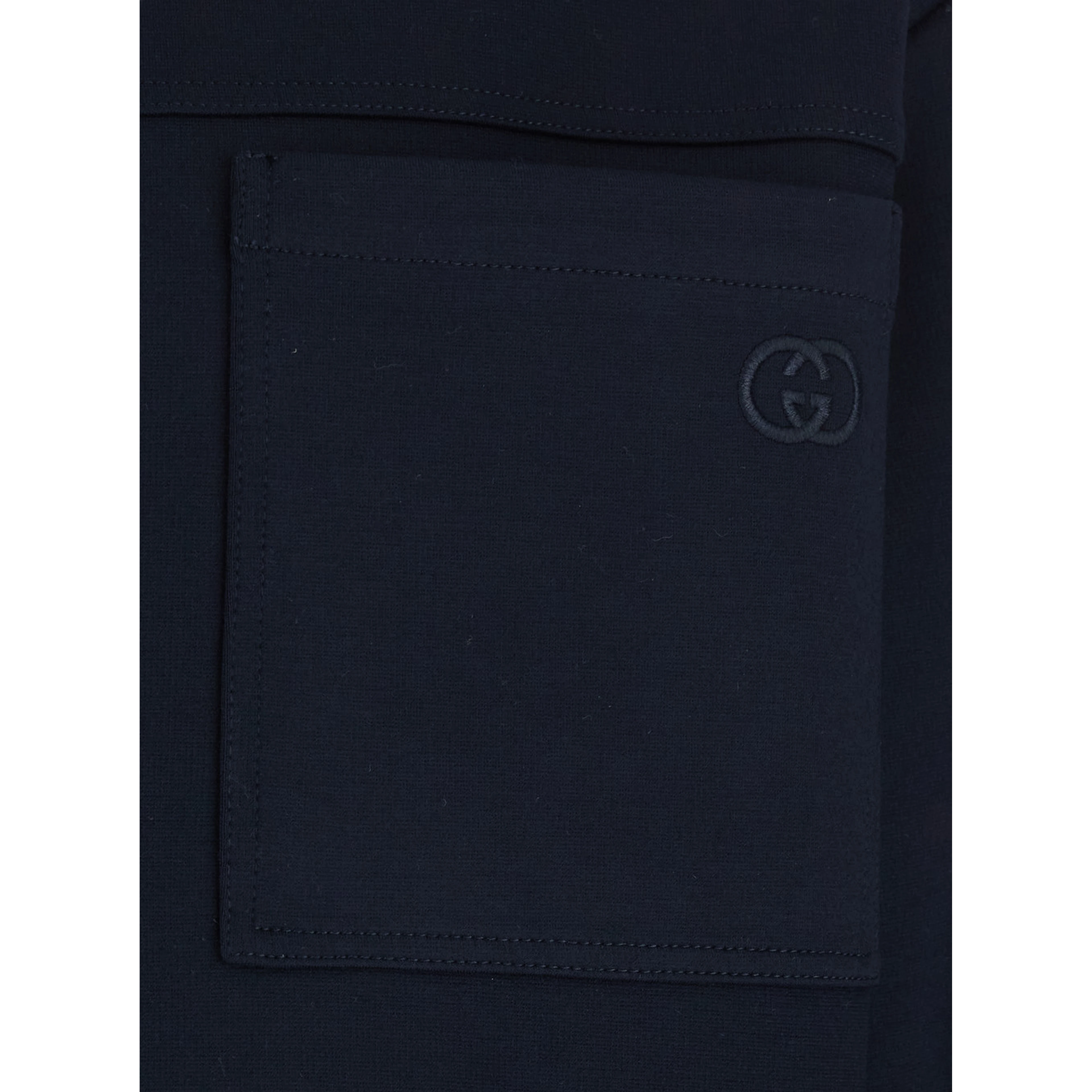 Blue Jacket with Front Closure and GG logo detail in cotton jersey men