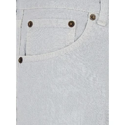 Gray Jeans with Belt Loops and Logo Patch on the Back in Denim Woman
