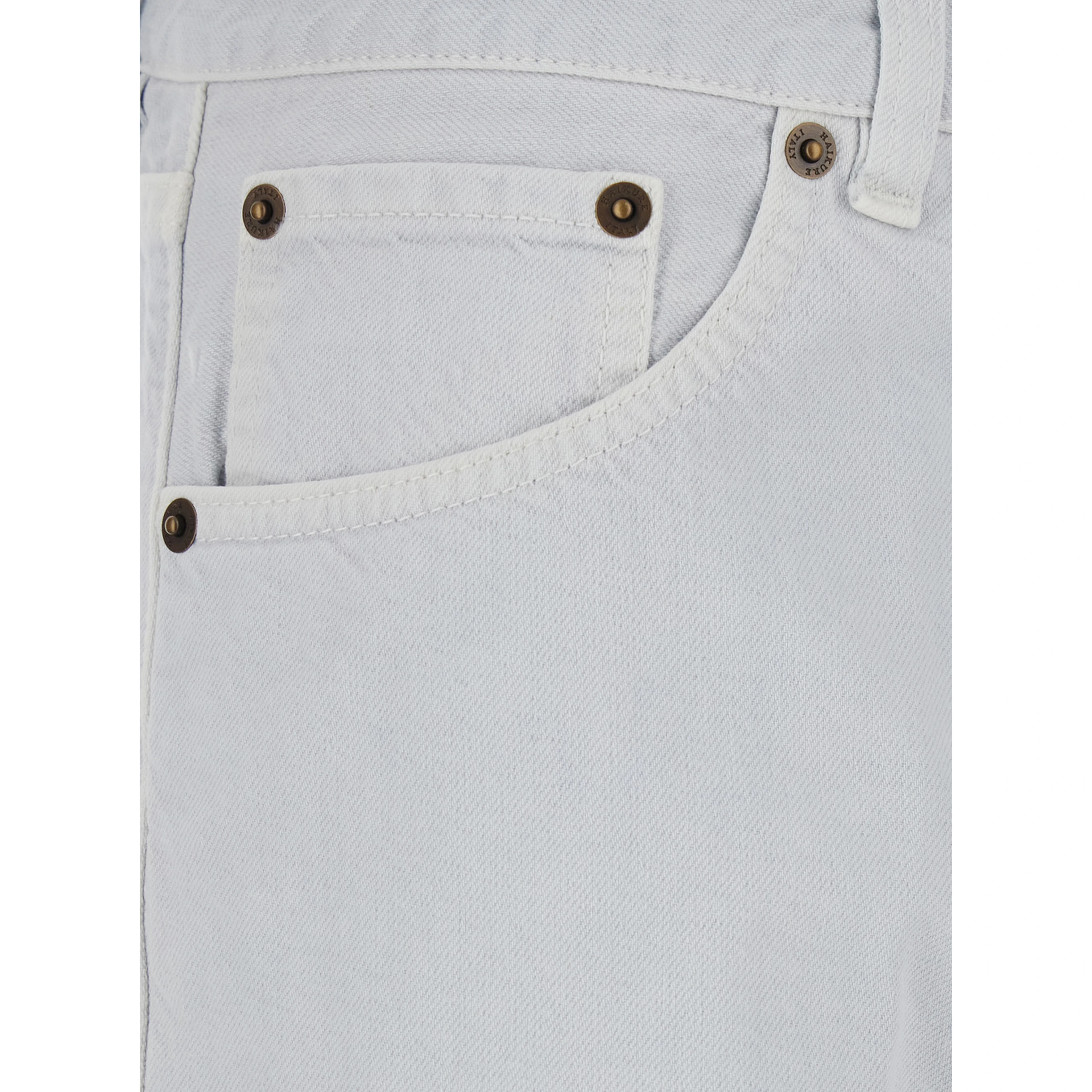 Gray Jeans with Belt Loops and Logo Patch on the Back in Denim Woman