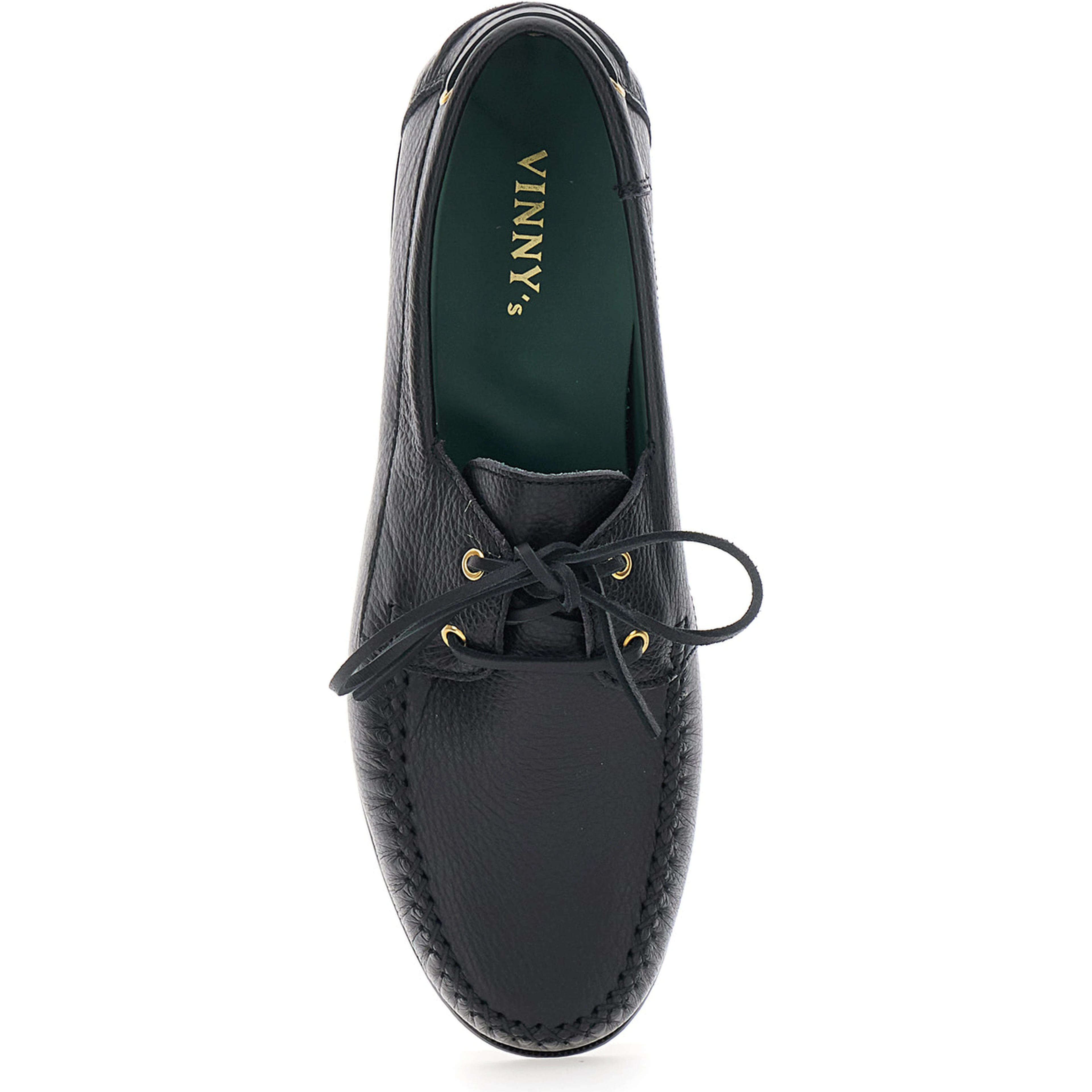 Black Loafers with Almond Toe and Laces with Bow on the Front in Leather Man