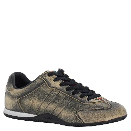 Elan Black Low Top Sneakers with Web Detail on Tongue and Heel in Suede for Women