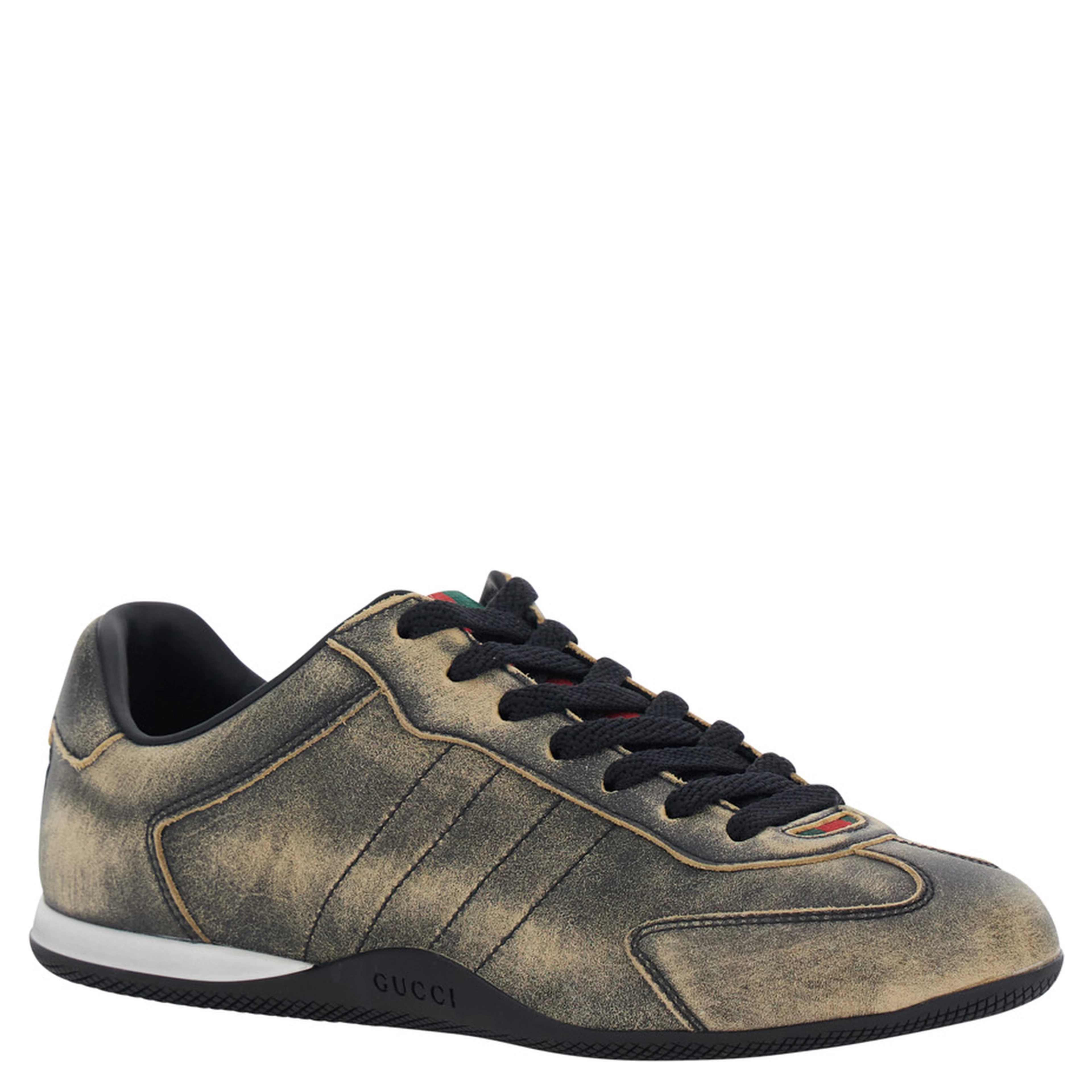 Elan Black Low Top Sneakers with Web Detail on Tongue and Heel in Suede for Women