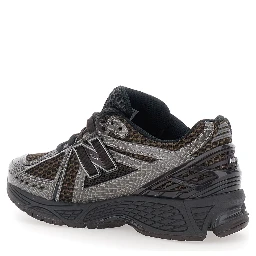 1906R Brown Sneakers with Mesh Details and Rubber Sole in Leather and Fabric Women