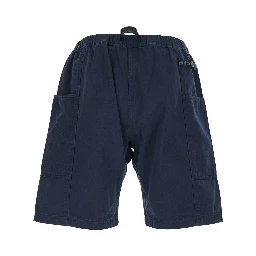 Blue Bermuda Shorts with Elasticated Waist in Cotton for Men