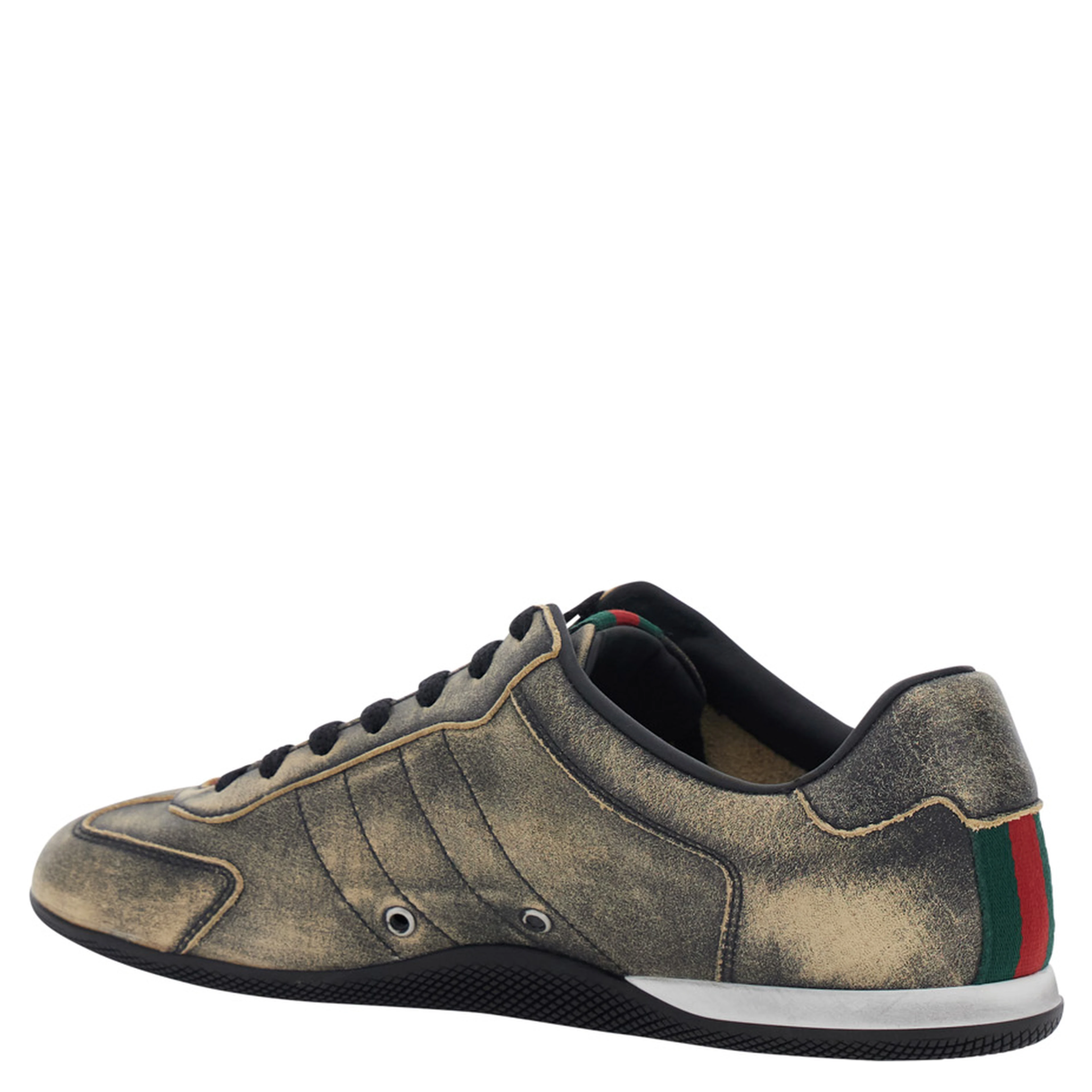 Elan Black Low Top Sneakers with Web Detail on Tongue and Heel in Suede for Women