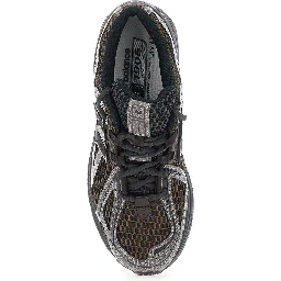 1906R Brown Sneakers with Mesh Details and Rubber Sole in Leather and Fabric Women