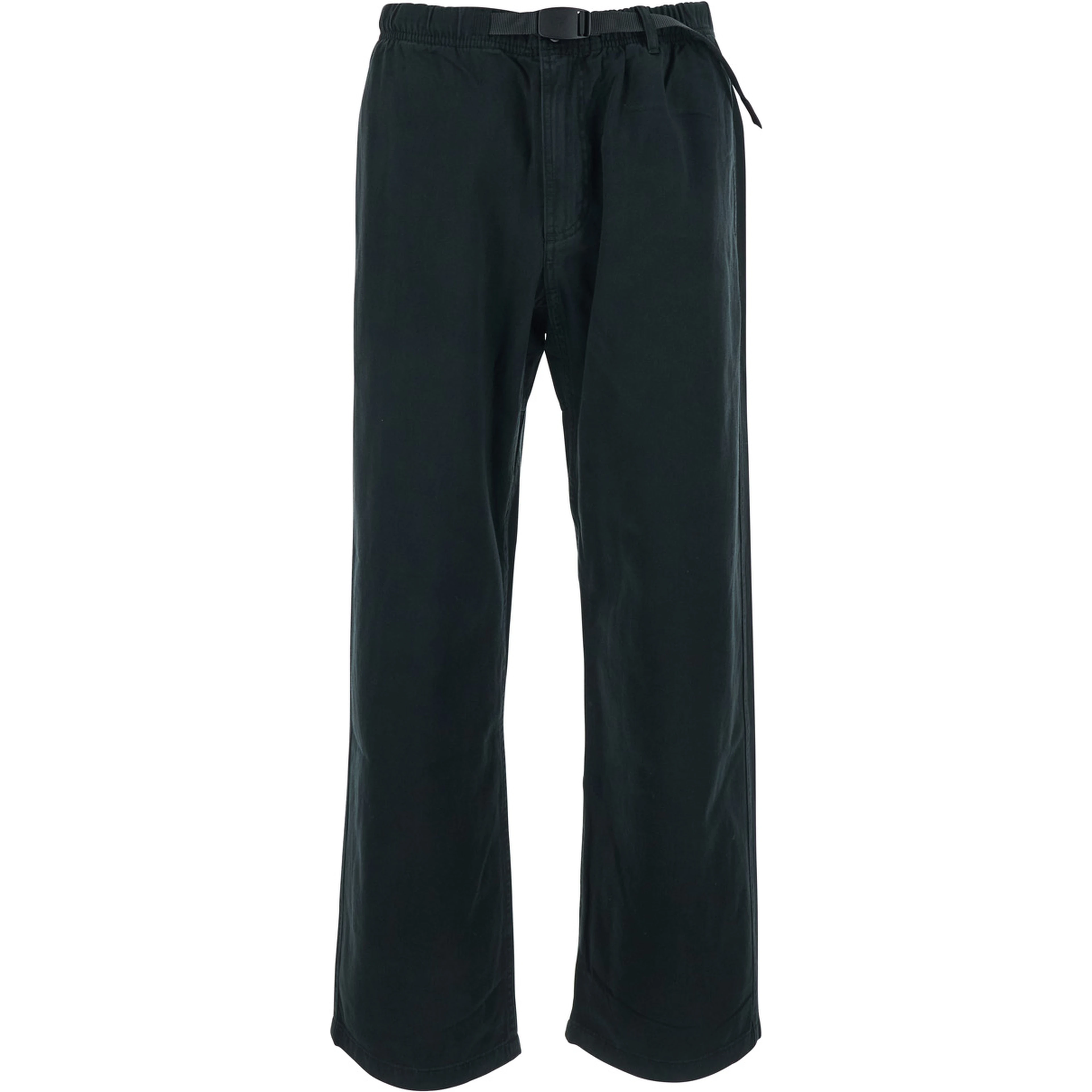 black Pants with elasticated waist and belt in cotton Man
